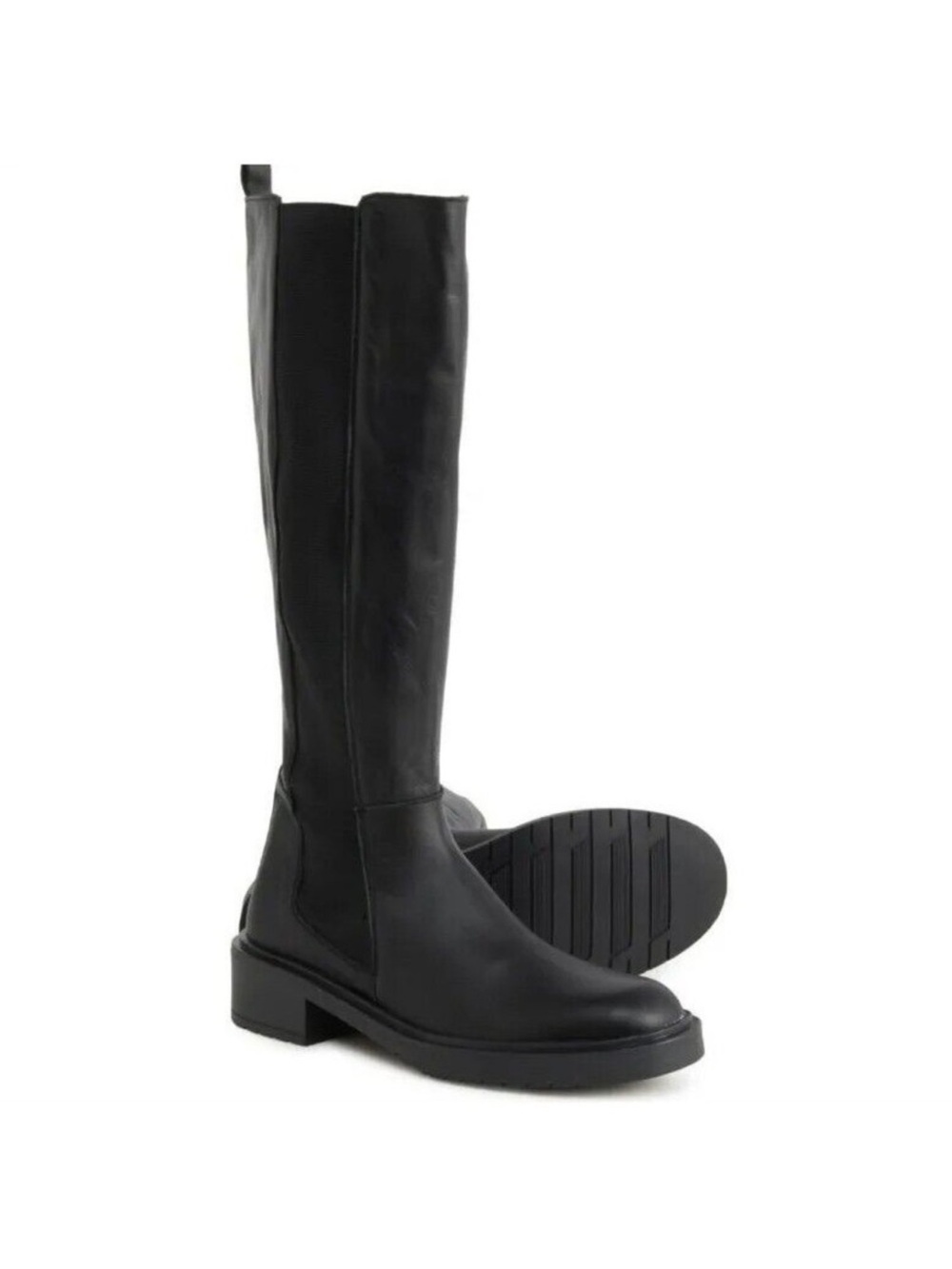 Enzo Tesoti Black Knee-High Leather Boots